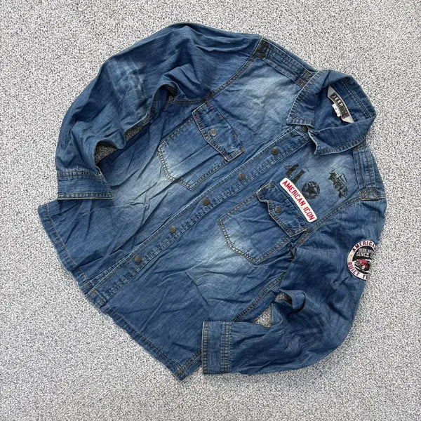 [BUNJANG] Jeep Long Sleeve Denim Jacket M / M(95) 지프 긴팔 셔츠 데님 자켓 0623J2