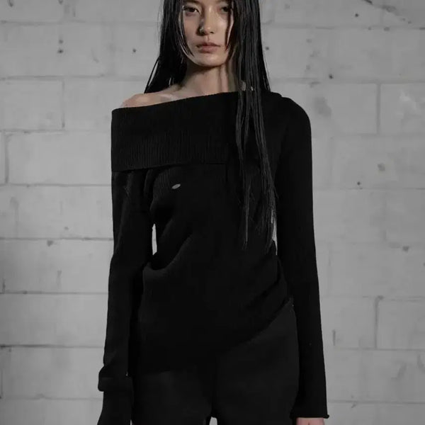 [BUNJANG] Bohemian Seoul Unbalanced Knit Black / 보헤미안서울 보헴서 언발란스 니트 블랙