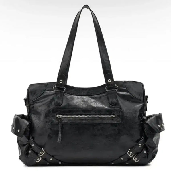 [BUNJANG] Dainit Stud Pocket Big Bag Black / 다이닛 스터드 포켓 빅백 블랙