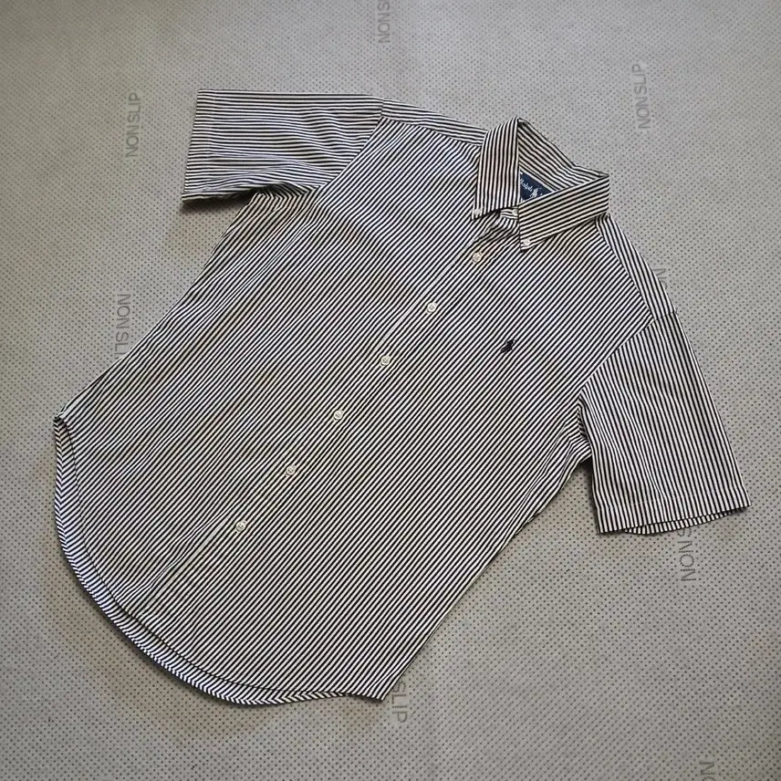 [BUNJANG] Polo Ralph Lauren Men's Striped Short Sleeve Shirt / 폴로 랄프로렌 셔츠 남성용 스트라이프 반팔
