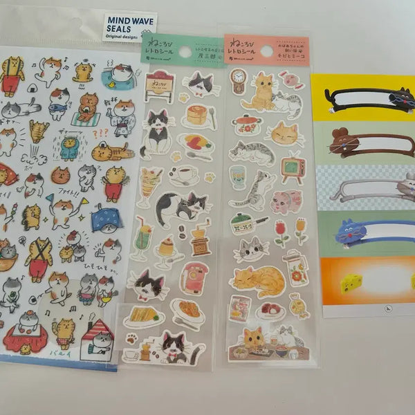 [BUNJANG] Hand in Glove Cat Stickers (Imported) / 일본수입스티커 고양이 핸드인글러브 미사용