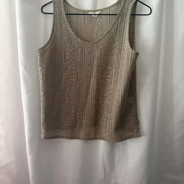 [BUNJANG] See-through Sleeveless Top Beige S / 시스루 민소매 베이지 s