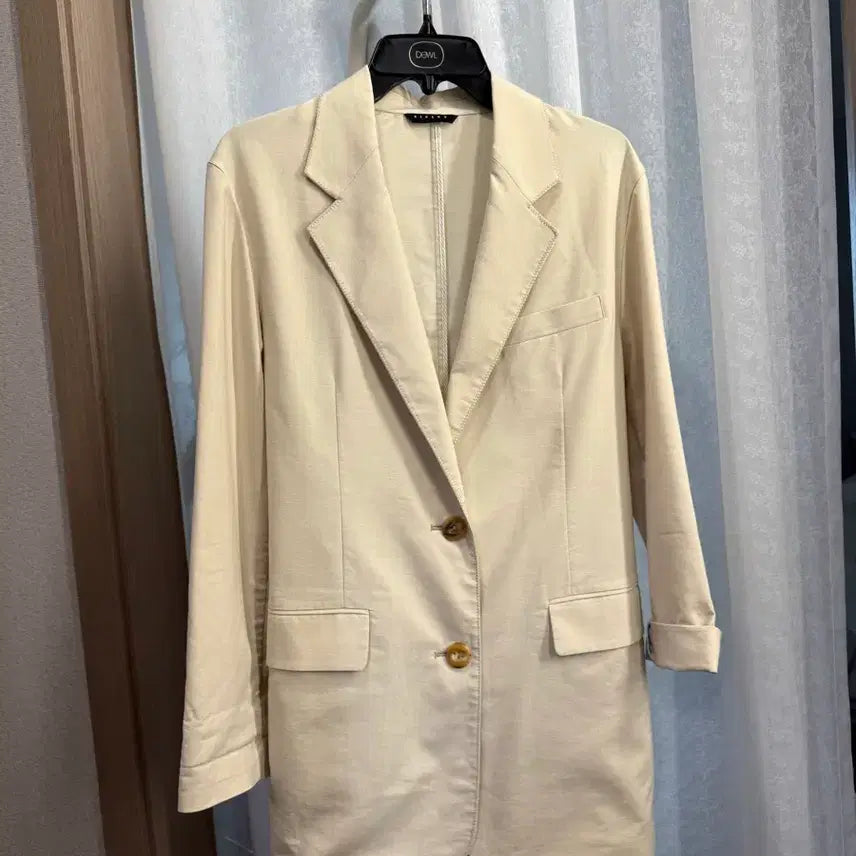 [BUNJANG] Sisley Linen Blend Long Jacket (Beige) / 시슬리 린넨 혼방 롱 자켓 (베이지)