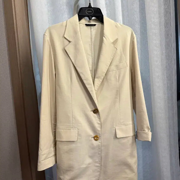 [BUNJANG] Sisley Linen Blend Long Jacket (Beige) / 시슬리 린넨 혼방 롱 자켓 (베이지)