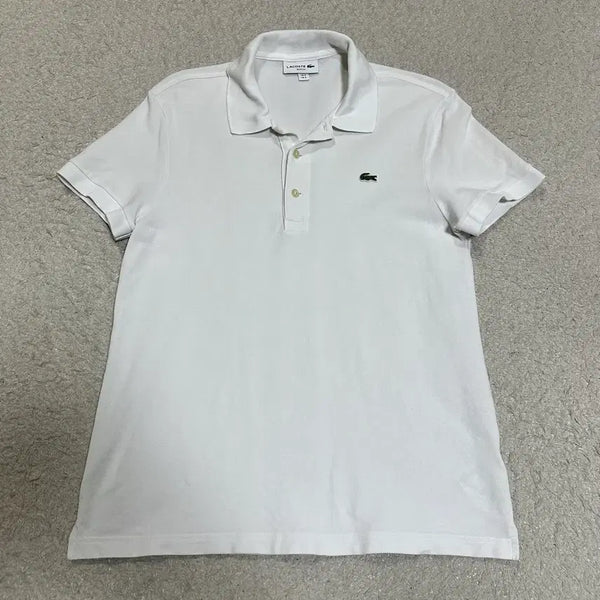 [BUNJANG] Lacoste Short Sleeve Polo Shirt White S (95) / 라코스테 반팔 카라티 화이트 s 95