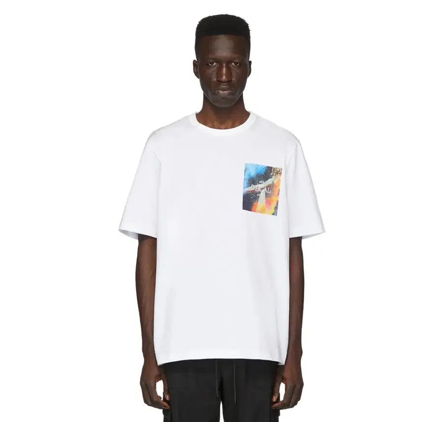 [BUNJANG] Juun.J Reflective Decal Oversized T-shirt White / 준지 리플렉티브 데칼 오버핏 티셔츠 반팔티 화이트 44 우영미 솔리드옴므