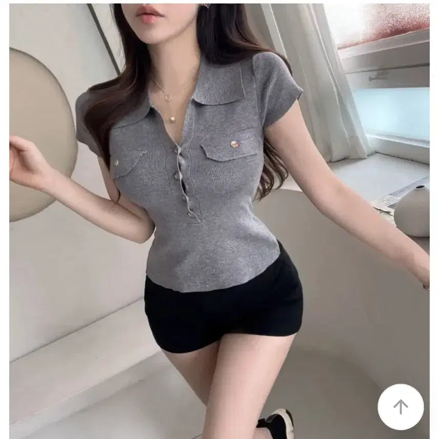 [BUNJANG] Kara Short Sleeve Knit / 카라 반팔 니트