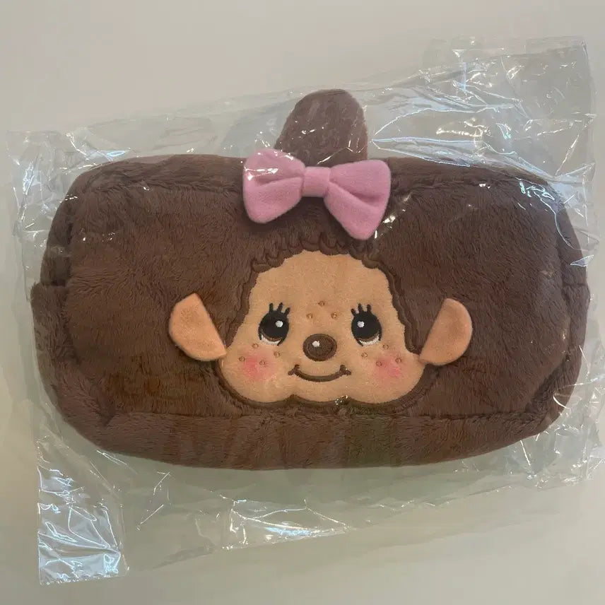 [BUNJANG] Monchhichi Chan Square Pen Pouch Cosmetic Bag / 새상품) 몬치치짱 사각 펜파우치 필통 화장품파우치 몬치치 일본정품