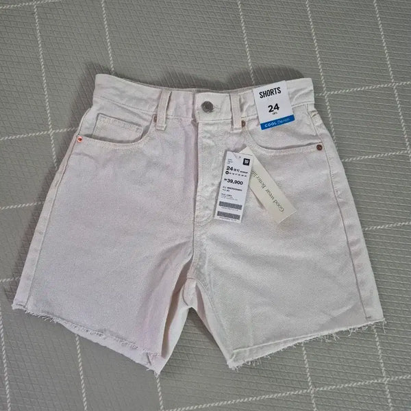 [BUNJANG] TOPTEN Ivory Bermuda Denim Shorts 4-part Length Size 24 / 탑텐 아이보리 버뮤다 데님 4부 24사이즈