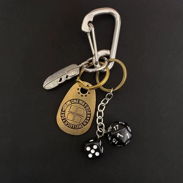 [BUNJANG] LUCK Feather Dice Keyring / LUCK 깃털 다이스 키링