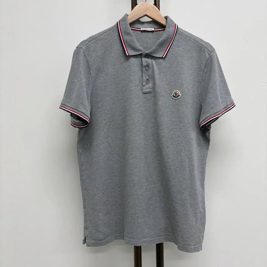 [BUNJANG] Moncler Wappen Patch Polo Shirt XL Grey / [XL]몽클레어 와펜패치 pk 카라티