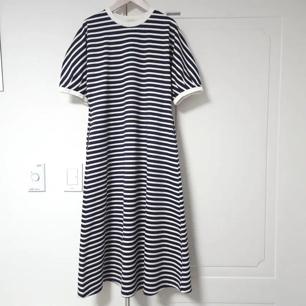 [BUNJANG] Navy Striped Long Dress / 네이비 스트라이프 롱원피스