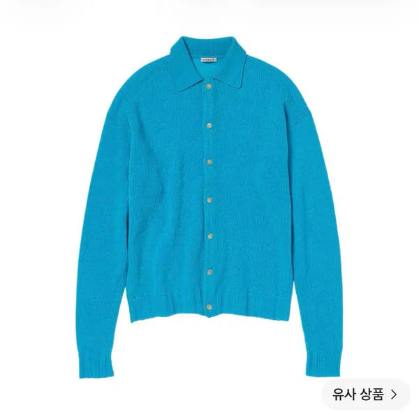 [BUNJANG] Auralee Shetland Wool Cashmere Knit Cardigan Turquoise Blue Size 4 / [4] 오라리 셰틀랜드 울 캐시미어 니트 카디건 터쿼이즈 블루
