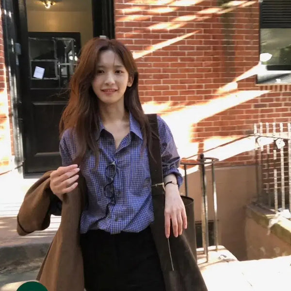 [BUNJANG] TheBarnet Blue City Plaid Shirt / 더바넷 블루 시티 셔츠 blue city plaid shirt