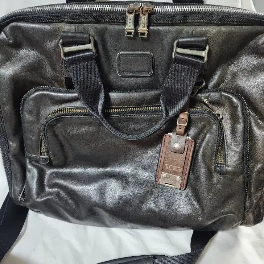 [BUNJANG] Tumi Leather Briefcase Black / 투미 가죽 서류 가방 블랙