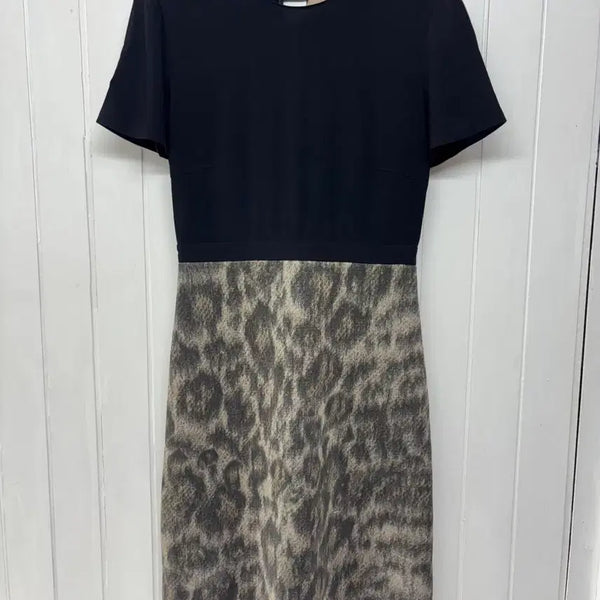 [BUNJANG] N21 Numero Ventuno Black Leopard Color Block Dress / 누메로벤투노 N21 블랙 레오파드 배색 원피스 38(레이어드/리폼용)다