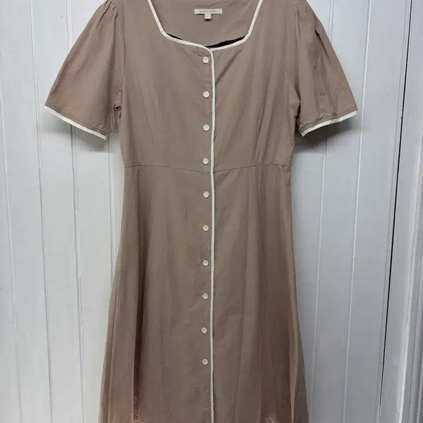 [BUNJANG] Plastic Island Beige Button Dress / 플라스틱아일랜드 베이지 버튼 원피스 55  다