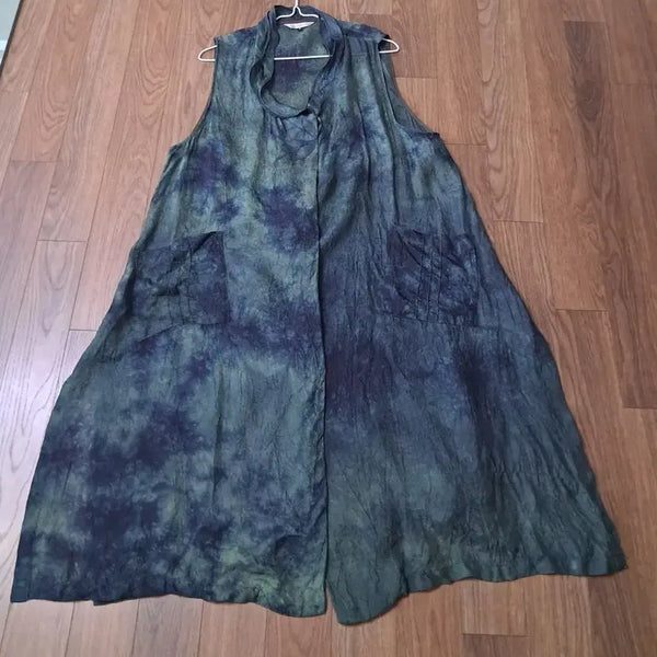 [BUNJANG] Jabang In-gyeon Printed Long Vest / 자방 인견 나염 롱조끼