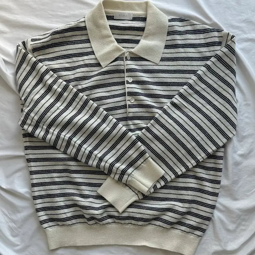[BUNJANG] Mocha Design Stripe Knit Sweater 48 / [판매]모마디자인 / 스트라이프 니트 / 48