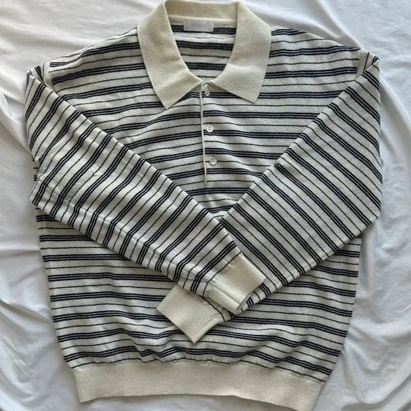 [BUNJANG] Mocha Design Stripe Knit Sweater 48 / [판매]모마디자인 / 스트라이프 니트 / 48
