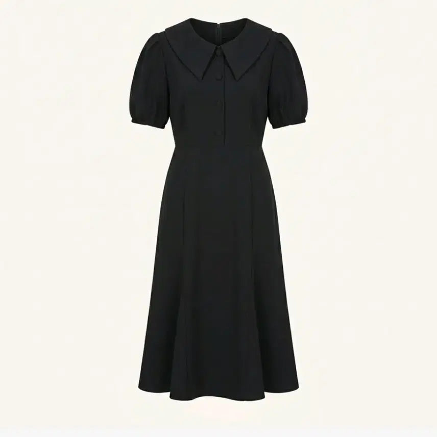 [BUNJANG] Linen Cotton Black Pintuck Shirring Dress / L330 린넨코튼 블랙 핀턱 셔링 원피스