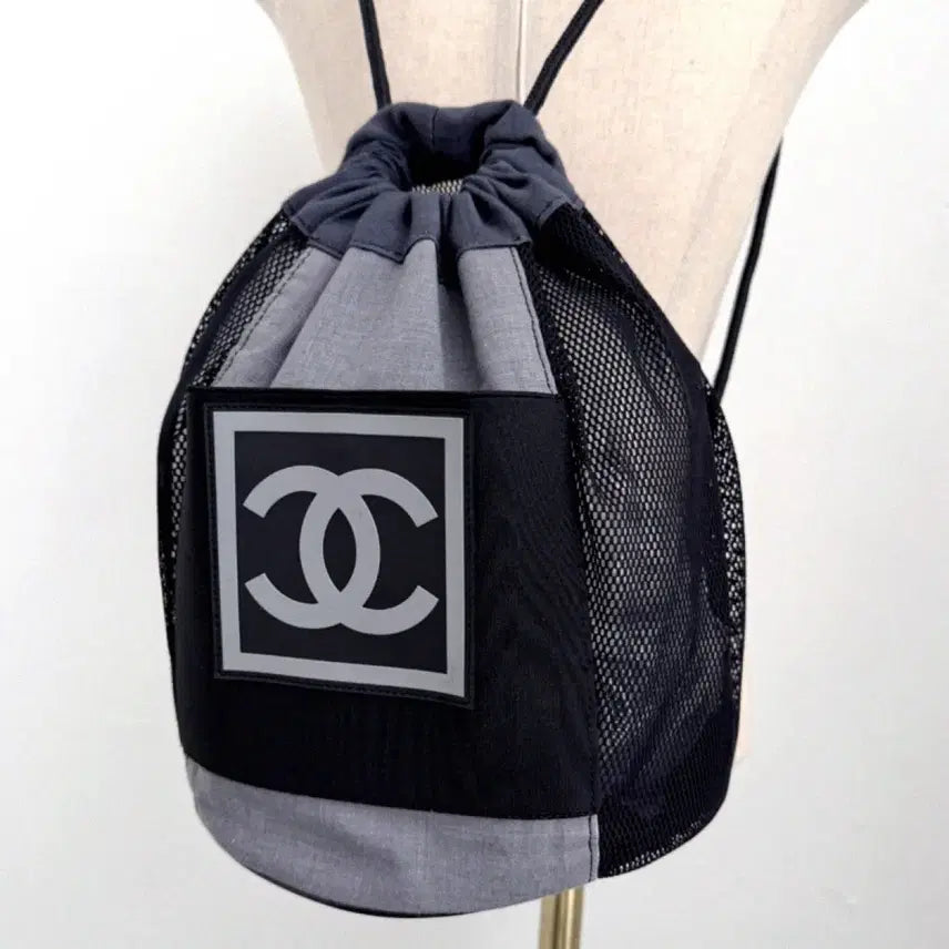 [BUNJANG] Chanel Sport Line Vintage Mesh Drawstring Backpack / 샤넬 스포츠라인 빈티지 메쉬 빈티지 복조리 드로스트링 백팩
