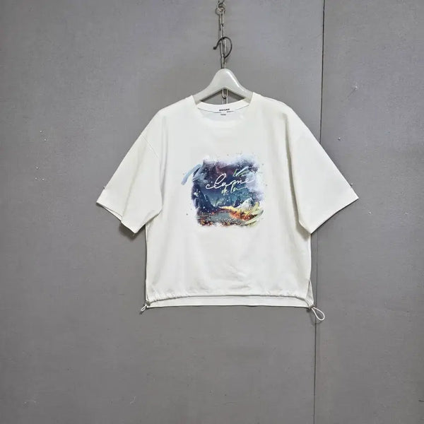 [BUNJANG] Nice Clab Elastic Hem T-Shirt White / 나이스클랍 아랫단줄임밴드 티셔츠 55  n6362