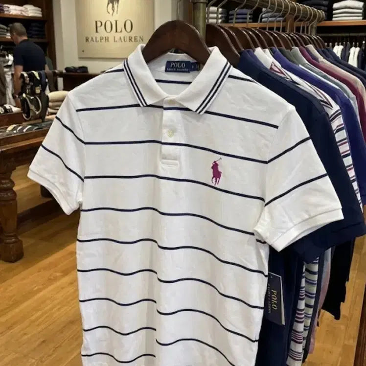 [BUNJANG] Polo Ralph Lauren Mid-Pony Striped Polo Shirt / 폴로 미들포니 스트라이프 pk 카라티