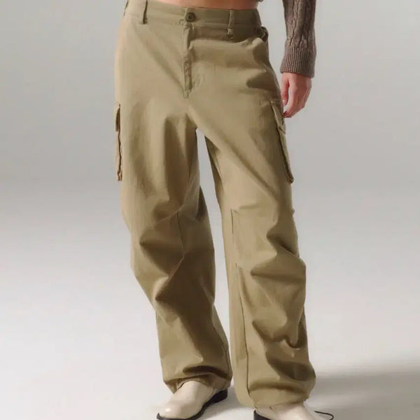 [BUNJANG] Frenzy Big Pocket Cargo Pants Beige / 프렌다 빅 포켓 카고 팬츠 베이지 바지 면바지 카고바지 조거팬츠