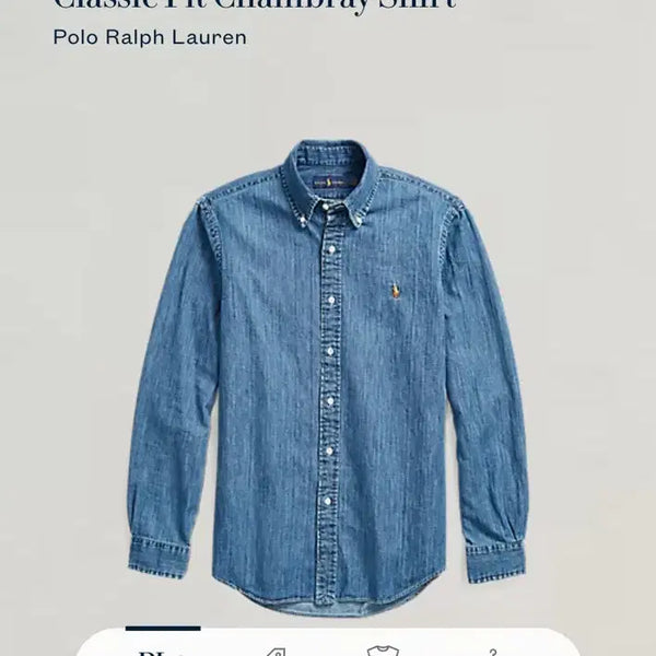 [BUNJANG] Polo Ralph Lauren Dark Wash Denim Shirt L / 폴로 QR인증 진청 데님 셔츠 새상품