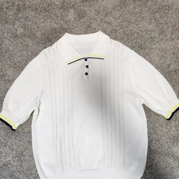 [BUNJANG] Sisley White Short Sleeve Knit Top / 시슬리 화이트 반팔 니트 -55추천