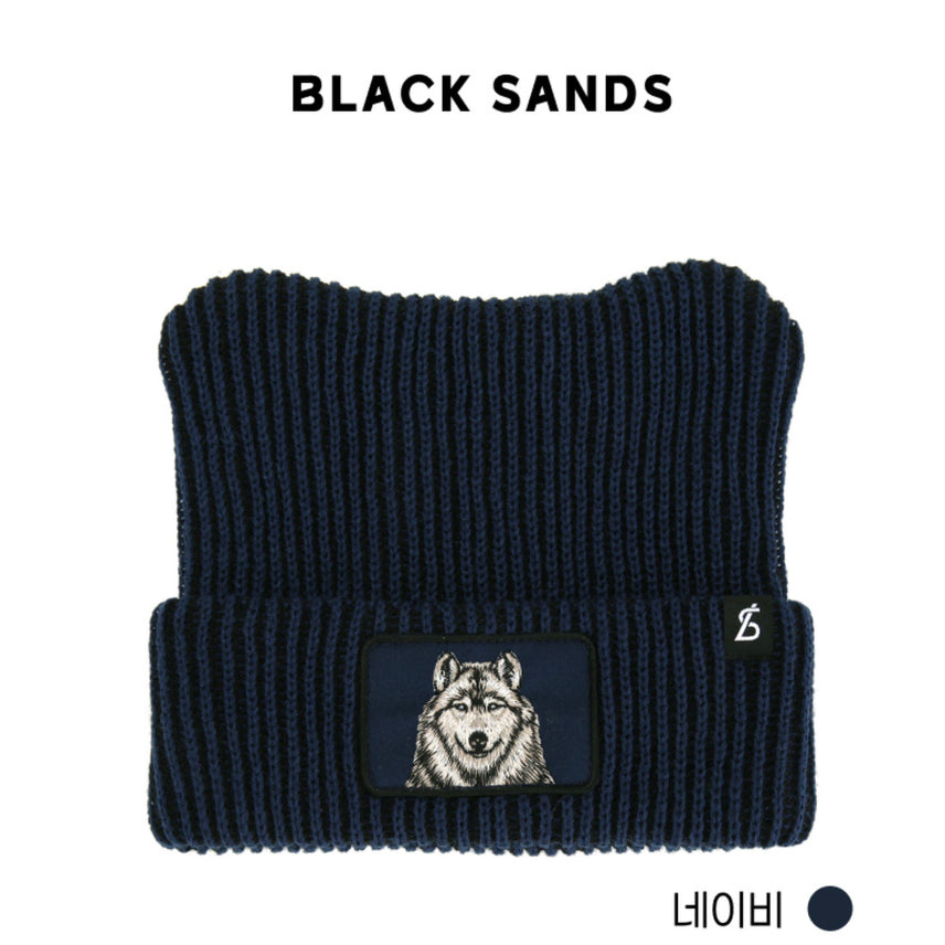 [BUNJANG] Black Sands New Animal Wolf Two-Tone Beanie / [블랙샌즈] 뉴 애니멀 와펜 늑대 투톤 귀비니