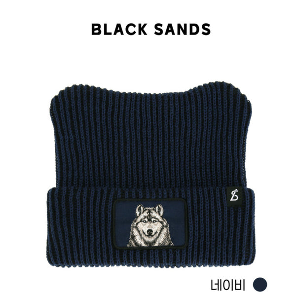 [BUNJANG] Black Sands New Animal Wolf Two-Tone Beanie / [블랙샌즈] 뉴 애니멀 와펜 늑대 투톤 귀비니