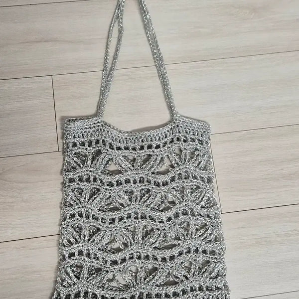 [BUNJANG] Handmade Metallic Silver Bag / 핸드메이드)메탈실 실버 가방
