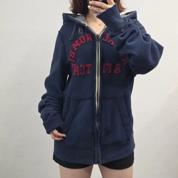 [BUNJANG] Abercrombie & Fitch Hoodie Zip-Up Navy L / [프립]L/아베크롬비 후드 집업 네이비