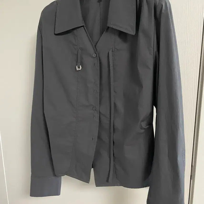 [BUNJANG] RAVE Twin Button Cotton Shirt Charcoal S / 레이브 트윈버튼 코튼셔츠 차콜S