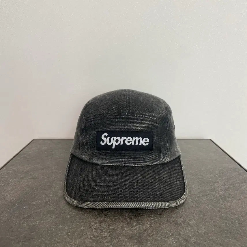 [BUNJANG] Supreme Washed Denim Box Logo Camp Cap Black / (OS) 슈프림 박스로고 캠프캡 모자 워시드 데님 블랙