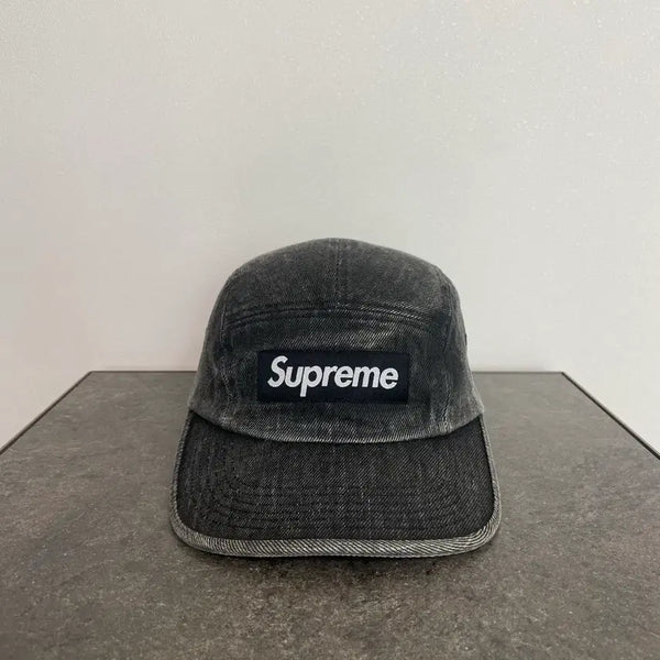 [BUNJANG] Supreme Washed Denim Box Logo Camp Cap Black / (OS) 슈프림 박스로고 캠프캡 모자 워시드 데님 블랙
