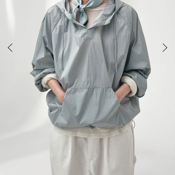 [BUNJANG] The Nockin Sheer Stripe Anorak Shirt (Cool Mist) / [더녹인]아노락 셔츠(쿨 미스트)