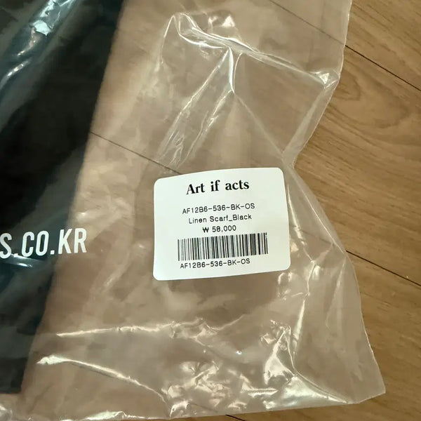 [BUNJANG] Artifacts Linen Scarf Black / [OS] 아트이프액츠 - 린넨 스카프 블랙 [새상품]