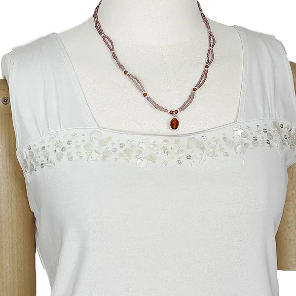 [BUNJANG] Vintage Star Bead Square Neck Sleeveless Top / 일본빈티지 별비즈장식 이너레이어드사각넥민소매나시 모리걸갸루y2k히피에스닉