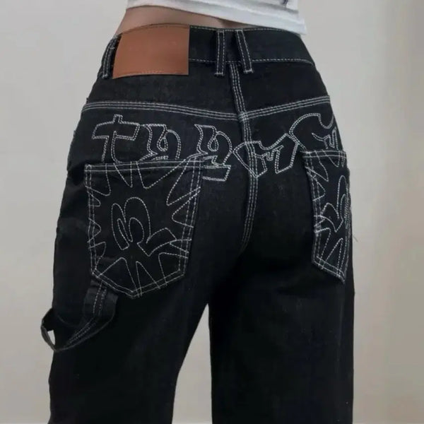 [BUNJANG] Myboo Y2K Lettering Hip Denim Pants / myboo y2k 레터링 힙 데님팬츠