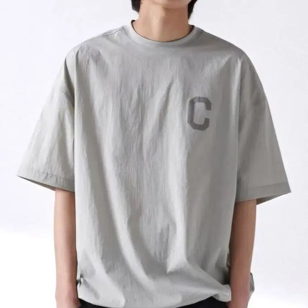 [BUNJANG] Covernat College Tech Nylon Short Sleeve T-Shirt - Light Khaki, Size S / 거의새것/ 커버낫 컬리지 테크 나일론 반팔티 S
