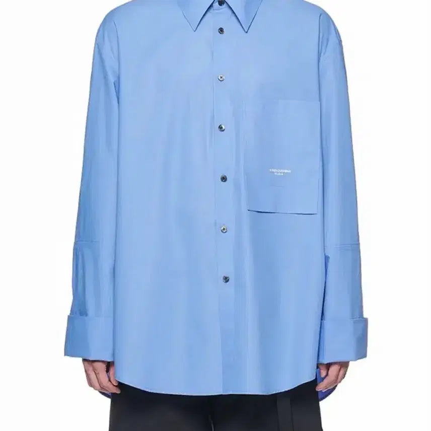 [BUNJANG] WooYoungMi Paris Sky Blue Turn-Up Shirt Size 46 / 우영미 파리 스카이블루 턴업 셔츠 46