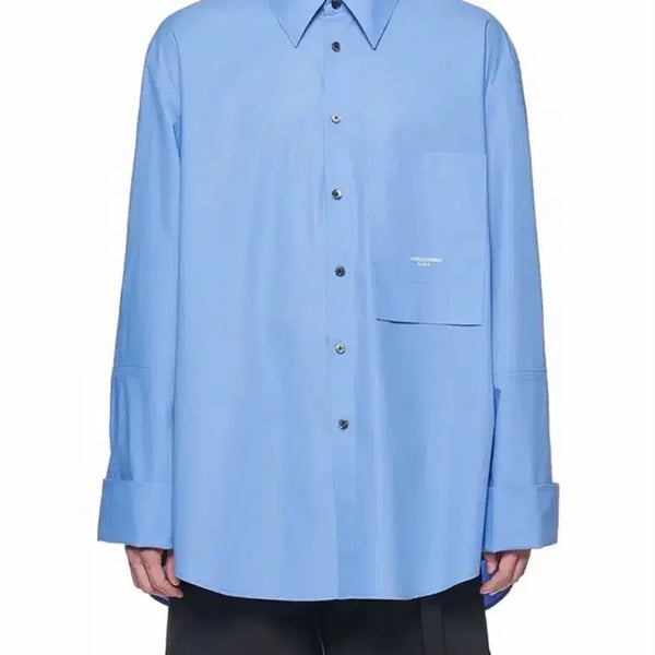 [BUNJANG] WooYoungMi Paris Sky Blue Turn-Up Shirt Size 46 / 우영미 파리 스카이블루 턴업 셔츠 46