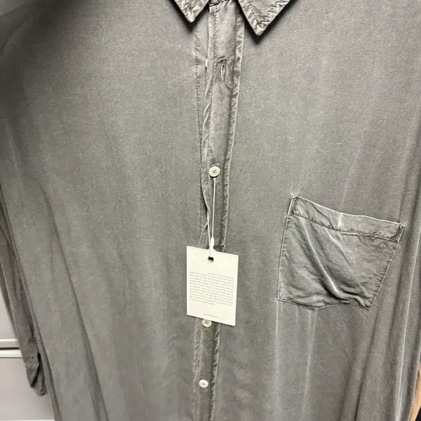 [BUNJANG] EARTH MUSIC & ECOLOGY Washed Coverable Shirt - Overdyed Grey (New) / [1] 이얼즈어고 - 워시드 커버러블셔츠 오버다이드 그레이 [새상품]