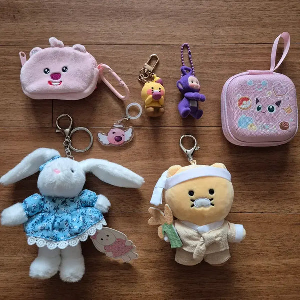 [BUNJANG] Chun-Sik and Friends Character Keyring Set / 전부)춘식이 등 인형 키링 세트(새것)