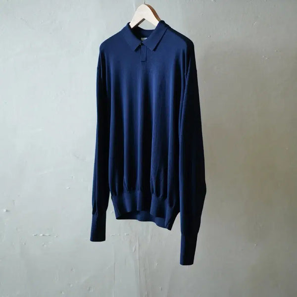 [BUNJANG] Herill 100% Silk Polo Dark Navy / 헤릴 실크 100% 폴로 다크네이비 2