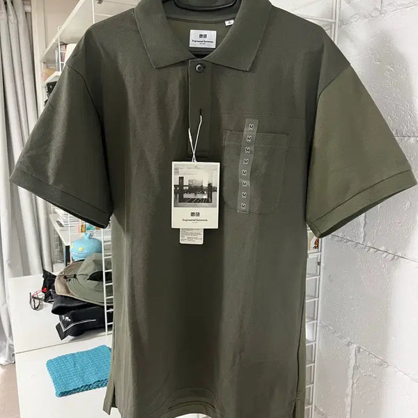 [BUNJANG] Uniqlo x Engineered Garments Colorblock Polo Shirt - Olive, Size M / 유니클로 X 엔지니어드 가먼츠 컬러블록 폴로셔츠