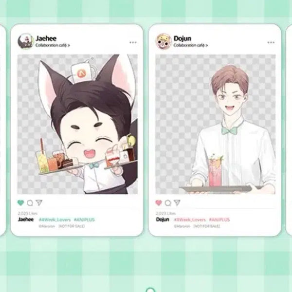 [BUNJANG] Four Weeks Lover Aniplus Exclusive Photocard Set and Postcard Set / 4주애인 애니플러스 특전